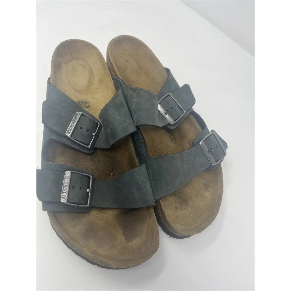 Birkenstock Arizona Sandals EU 43 US 10 Men Gray Birko-Flor Soft Footbed